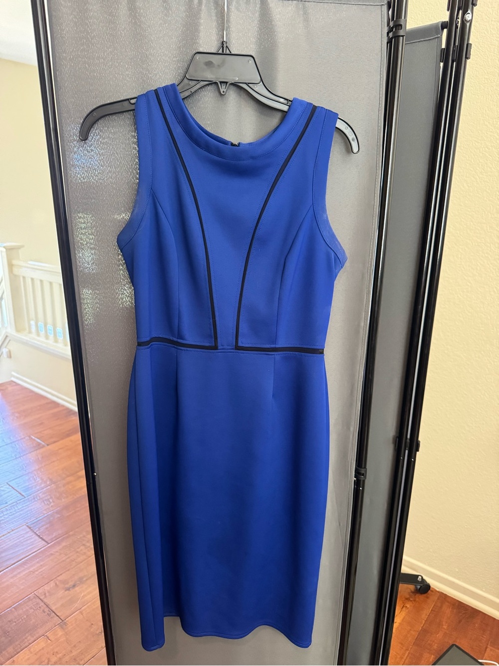 Vince Camuto Royal Blue Sheath Dress with Black Trim